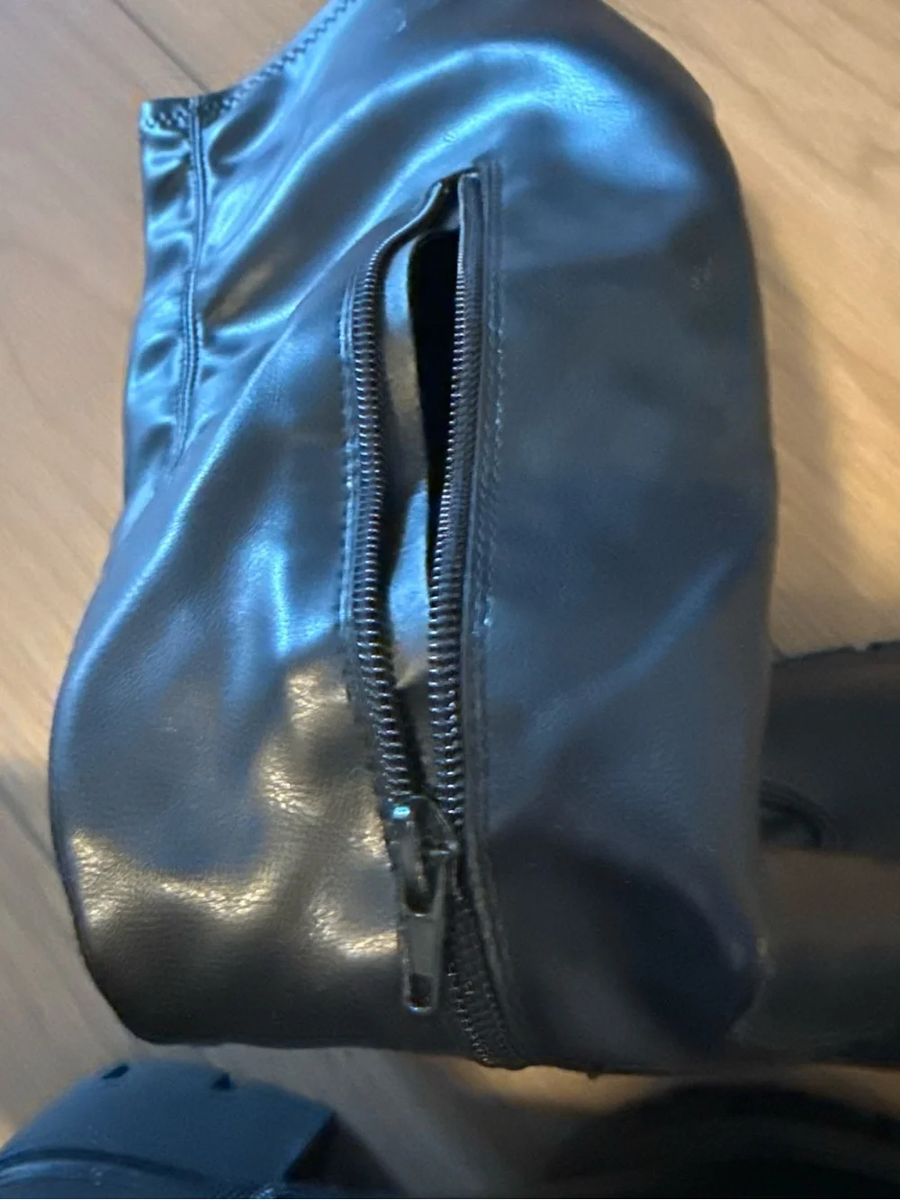 Black Chunky Lug Knee-High Boots - Women's Fashion Riding Style